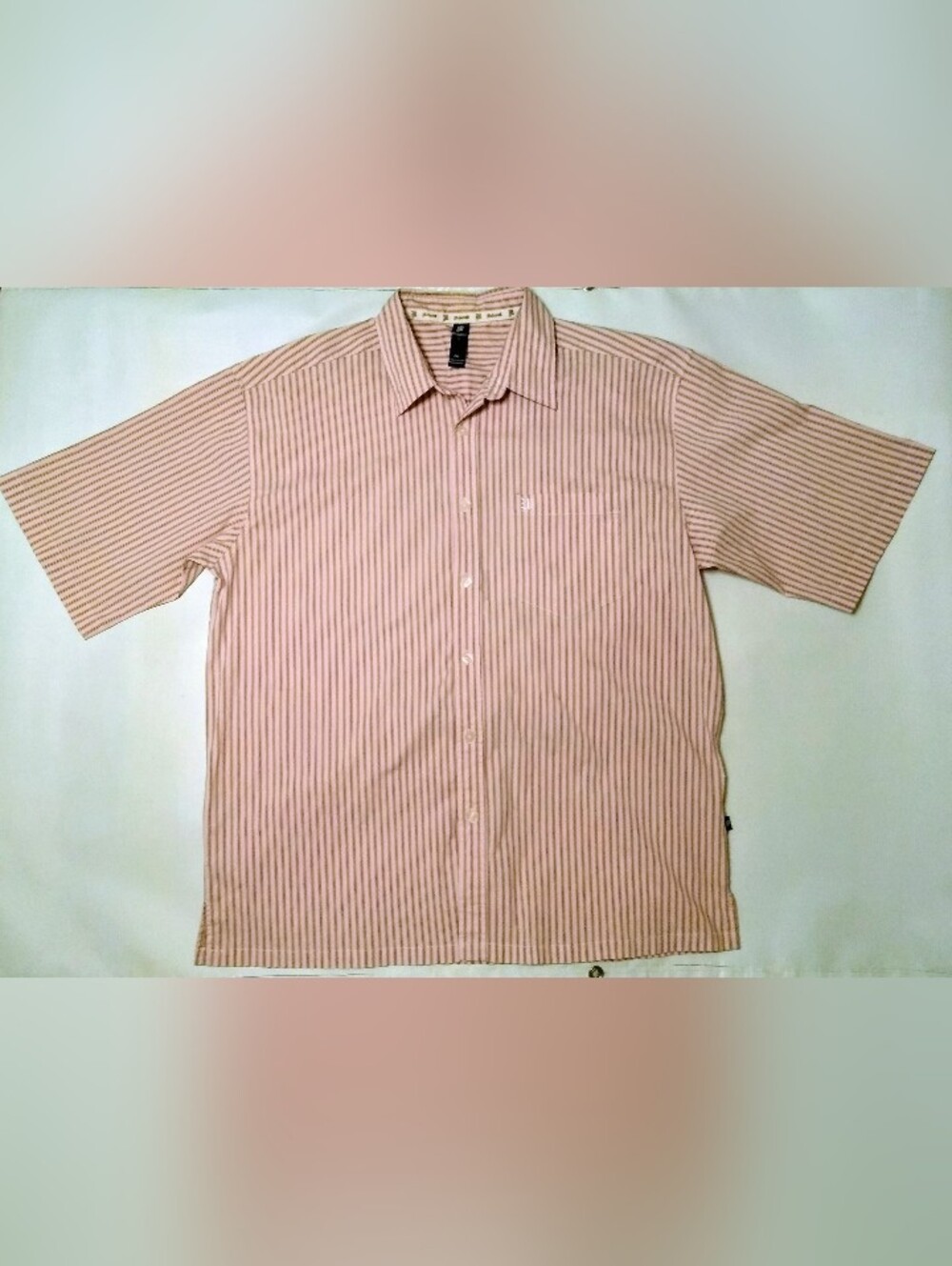Makaveli Pink Striped Men's Shirt 2XL Y2K Tupac Vintage Streetwear
